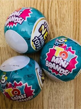 Toy Mini Brands Surprise Balls - Aqua Teal Collectible Playset (3 Pack)